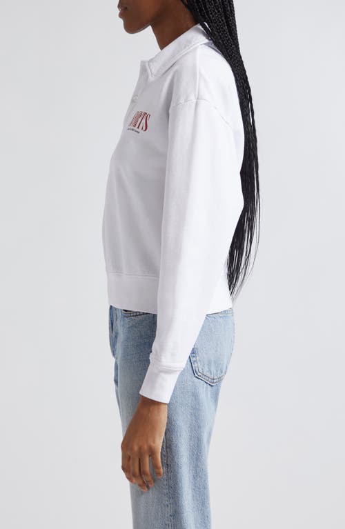 Sporty And Rich Sports Long Sleeve Crop Polo In White