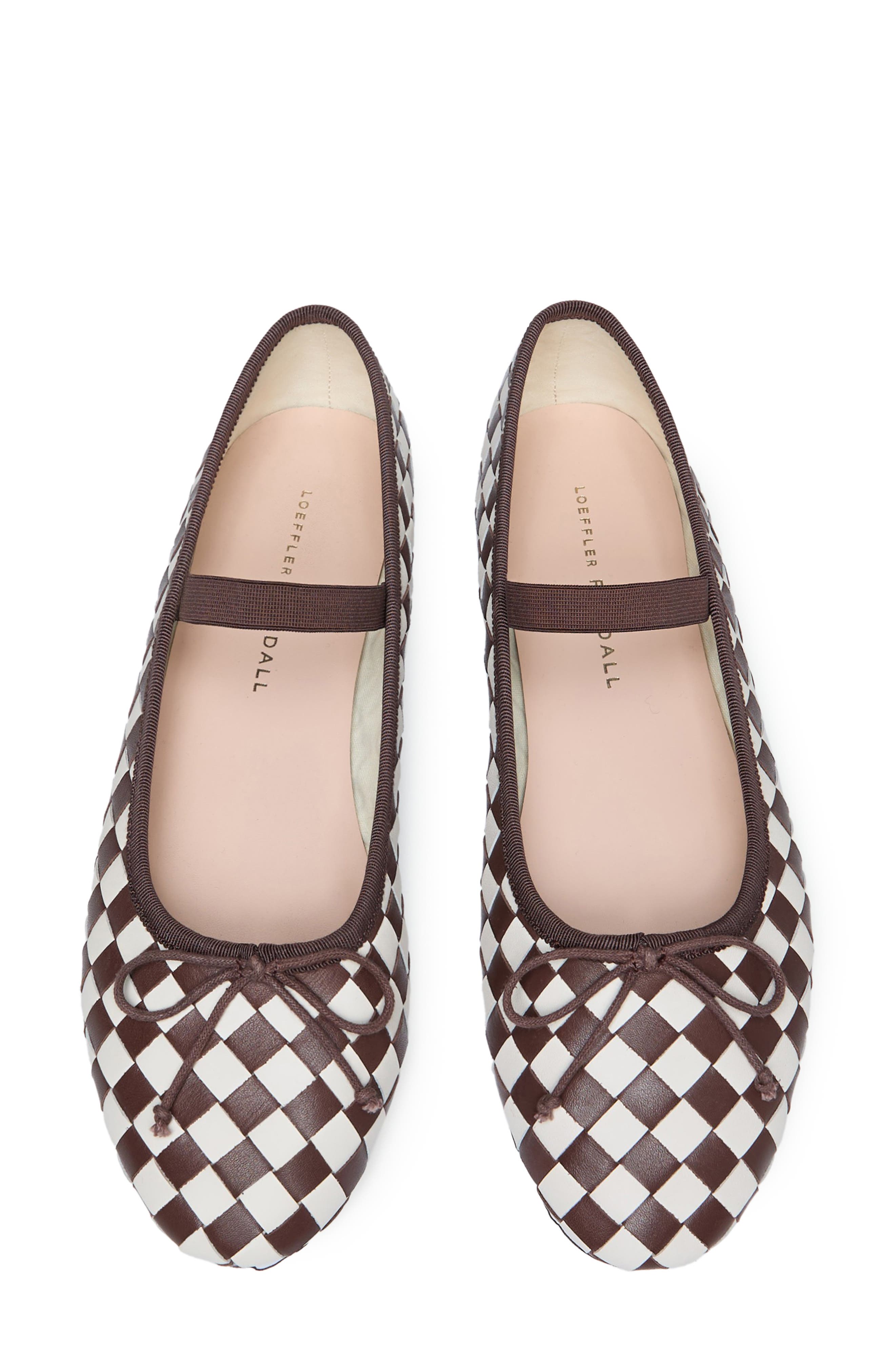 Loeffler Randall Leonie Mary Jane Ballet Flat, Alternate, color, Chocolate/ Cream