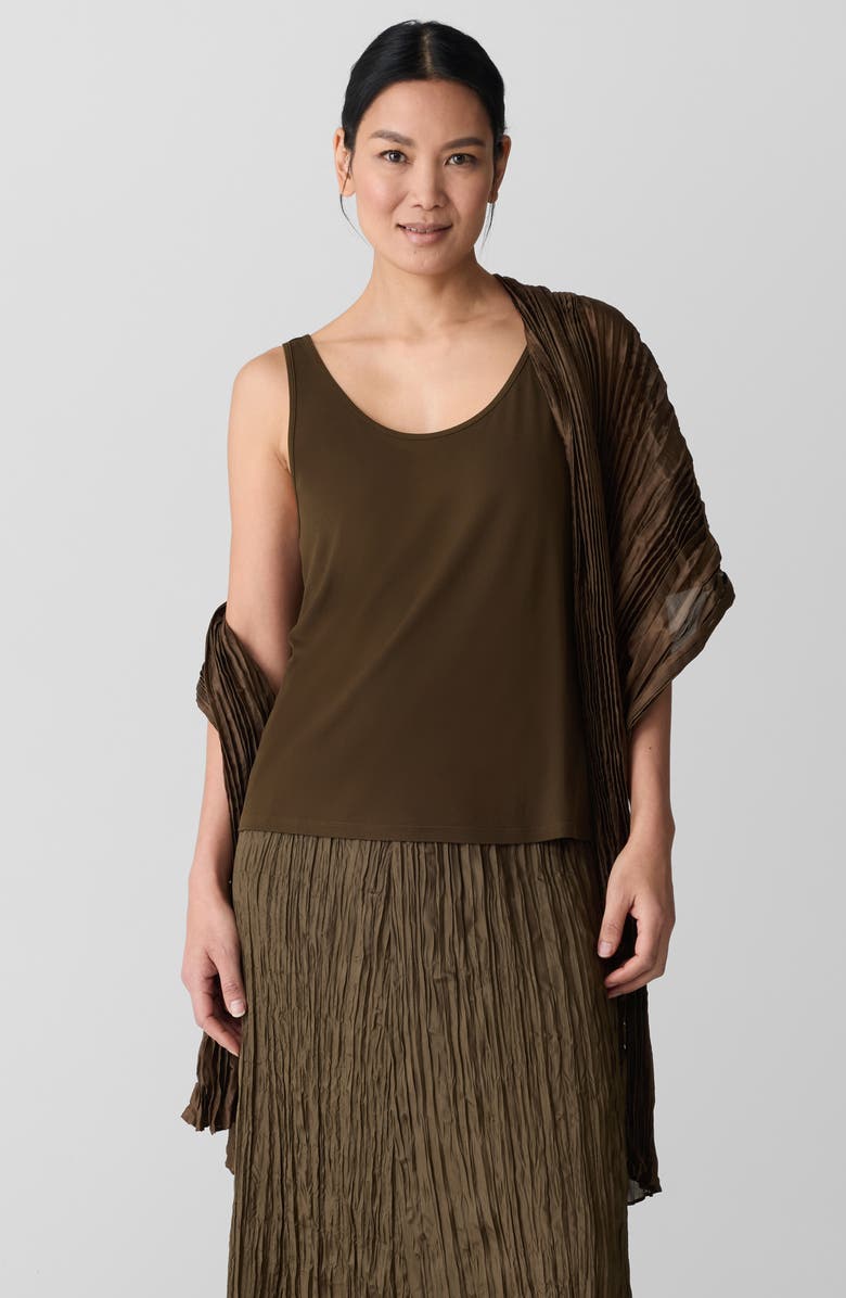 Eileen Fisher Whisper Crushed Silk Scarf, Alternate, color, Brnch