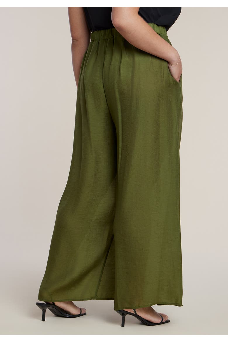 Sheer Lightweight Wide Leg Pant, Alternate, color, FOREST MOSS