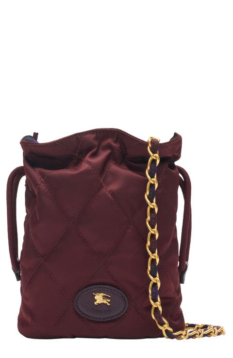 Quilted Twill Chain Pouch