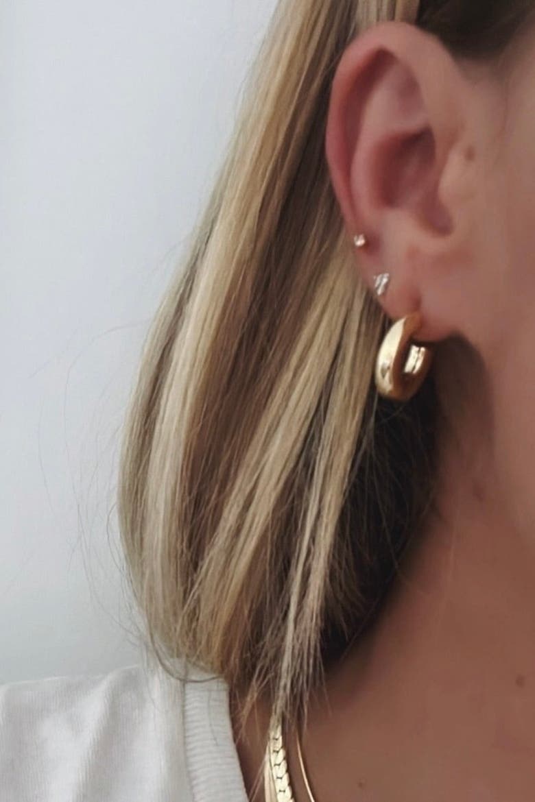 All The Time Hoop, Alternate, color, Yellow Gold