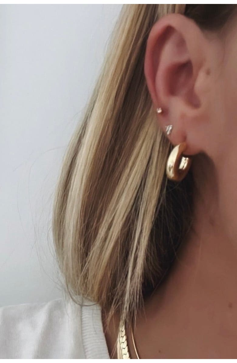 Alexa Leigh All The Time Hoop, Alternate, color, Yellow Gold