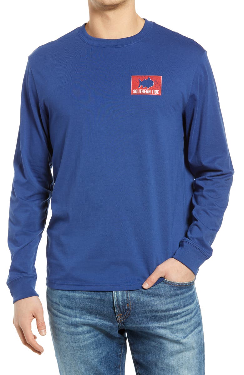 Southern Tide Shark Flag Long Sleeve Graphic Tee, Main, color, 