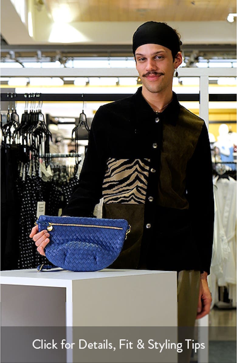 Medium Grande Woven Leather Belt Bag, sales video thumbnail