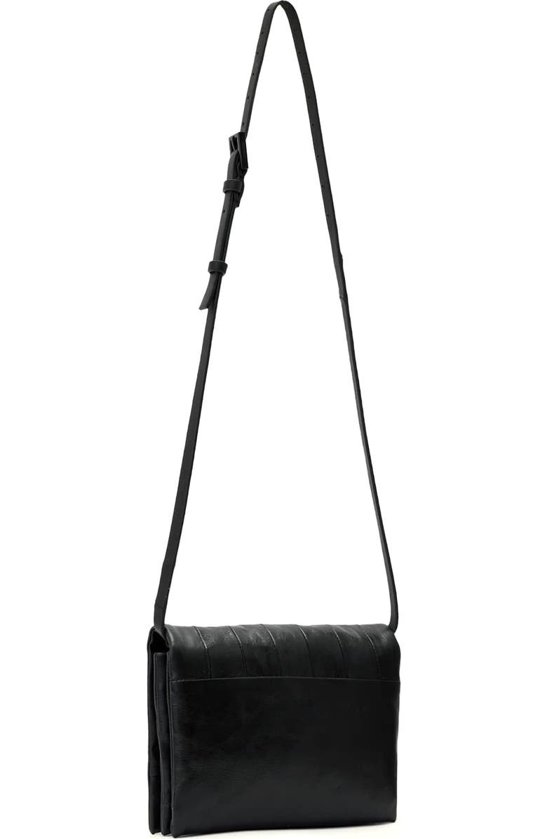 AllSaints Uma Leather Crossbody Bag, Alternate, color, Black