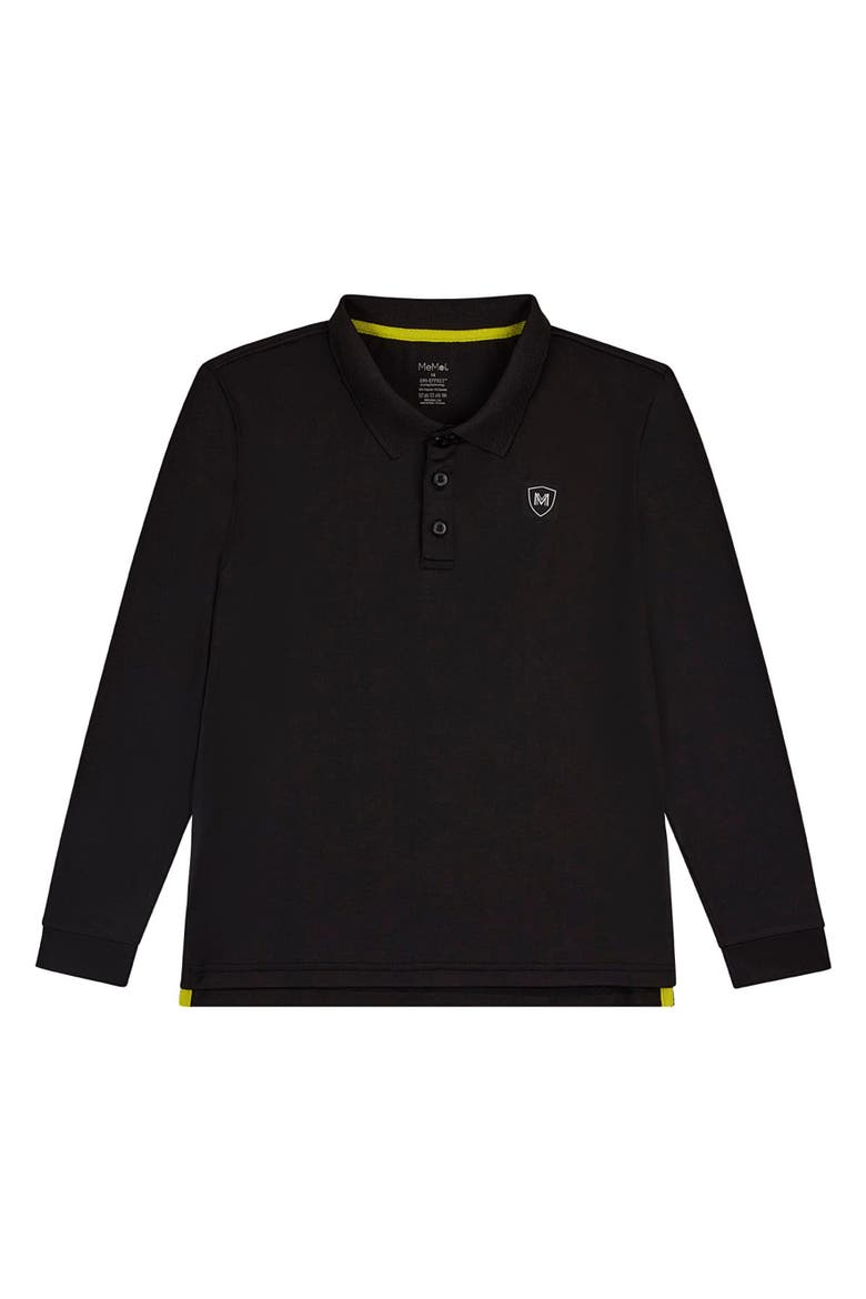 Silky Dri-Effect Long Sleeve Polo Shirt, Main, color, Black
