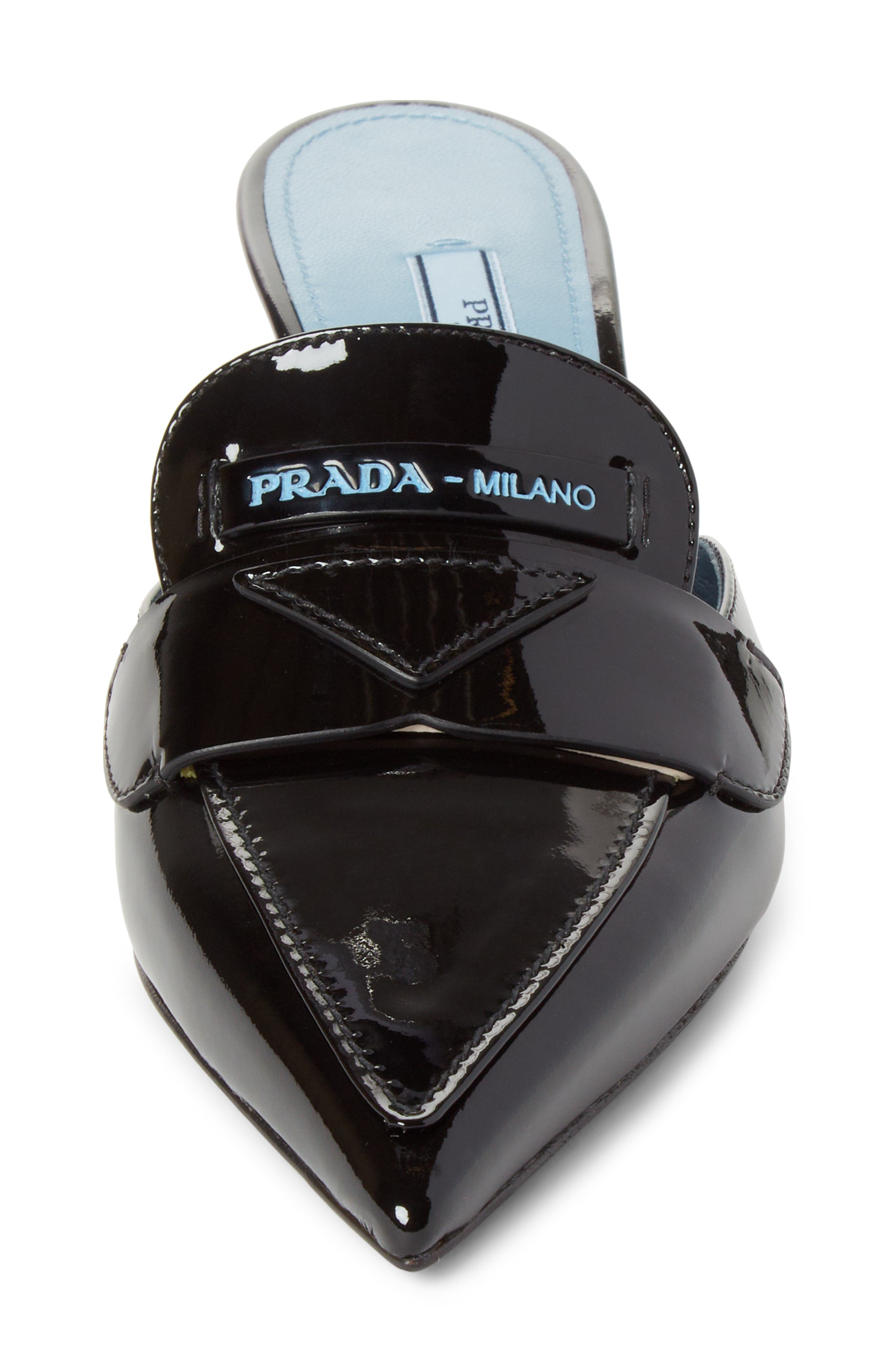Prada Logo Pointy Toe Mule, Alternate, color, 