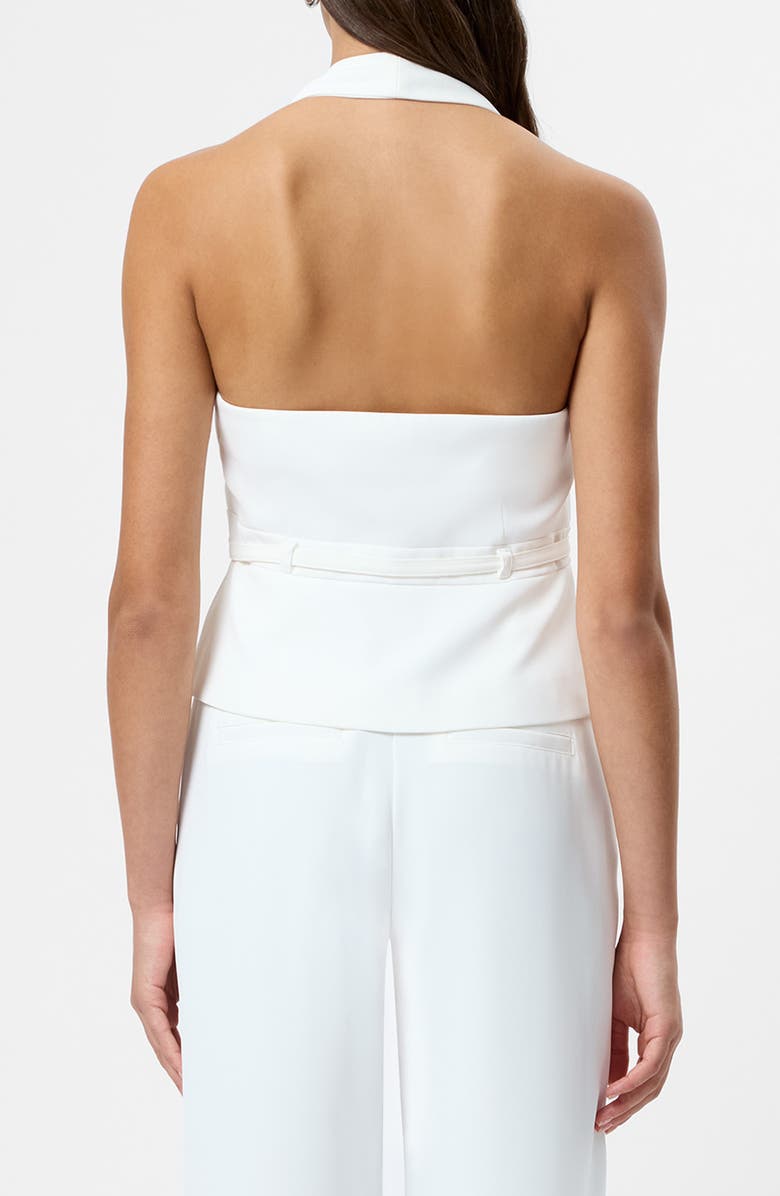 French Connection Harry Belted Suiting Halter Top, Alternate, color, Summer White