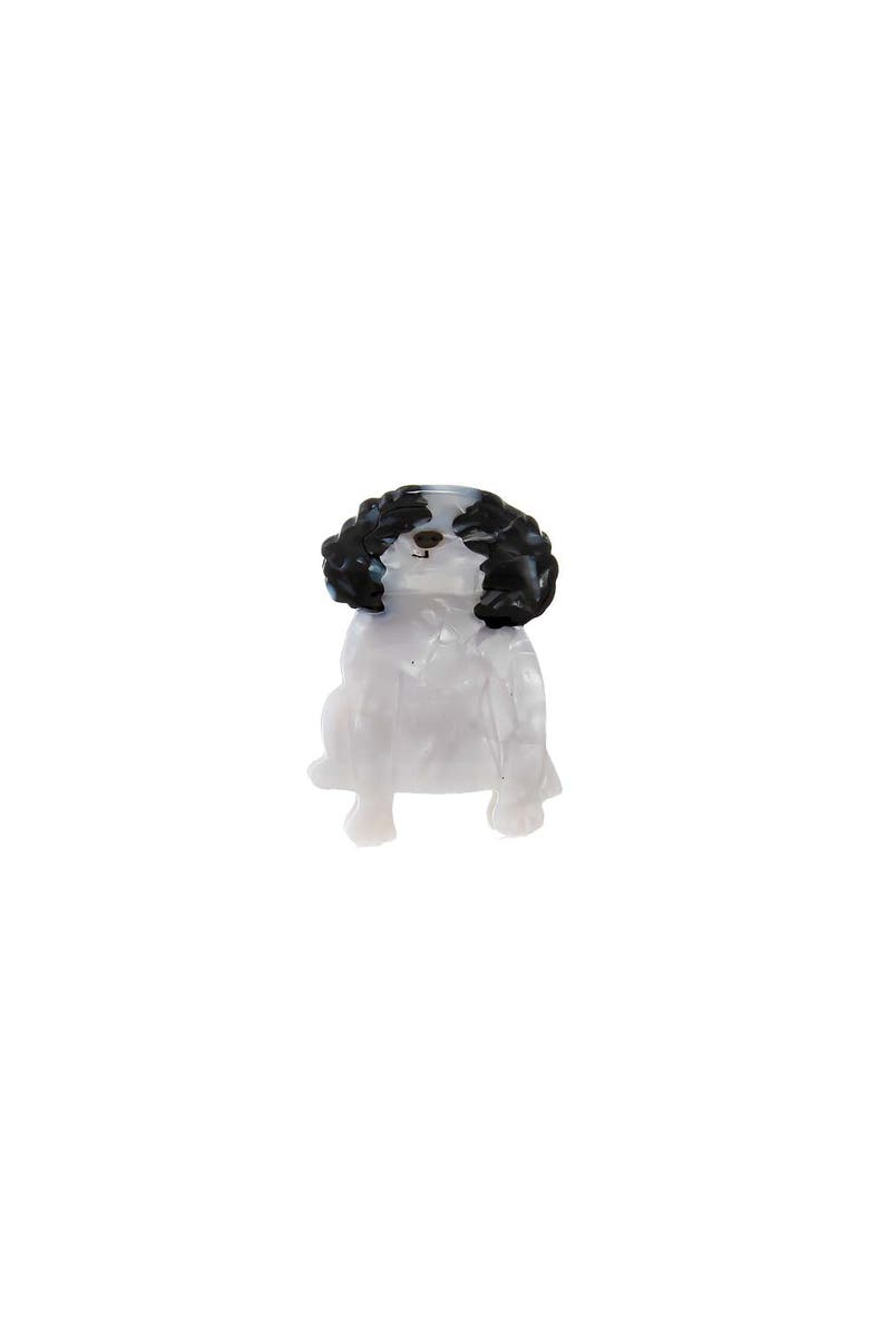 BY ADINA EDEN Black & White Puppy Hair Claw Clip, Main, color, Black & White