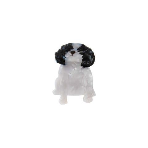 Black & White Puppy Hair Claw Clip