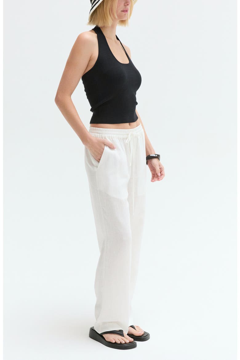 Easy Wear Linen Blend Pants, Alternate, color, White