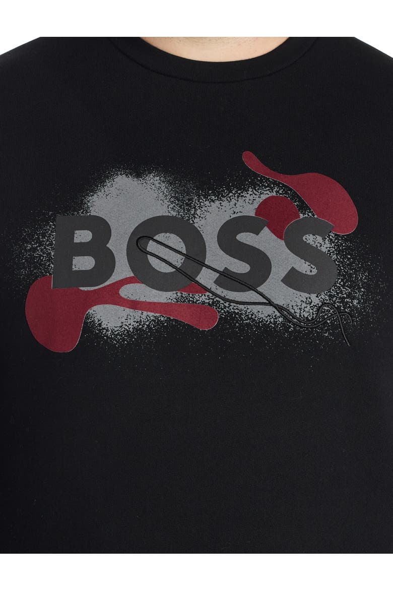 Big & Tall Crewneck Sweatshirt, Alternate, color, BLACK