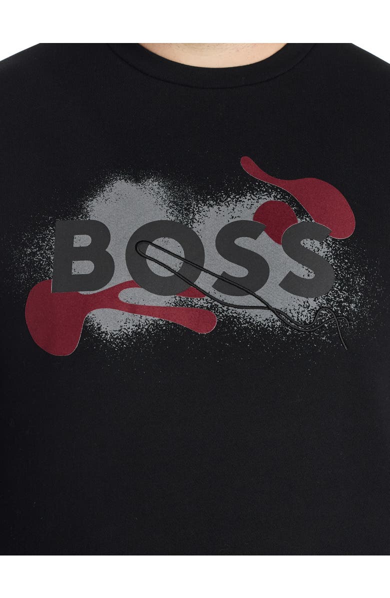 BOSS Big & Tall Crewneck Sweatshirt, Alternate, color, Black