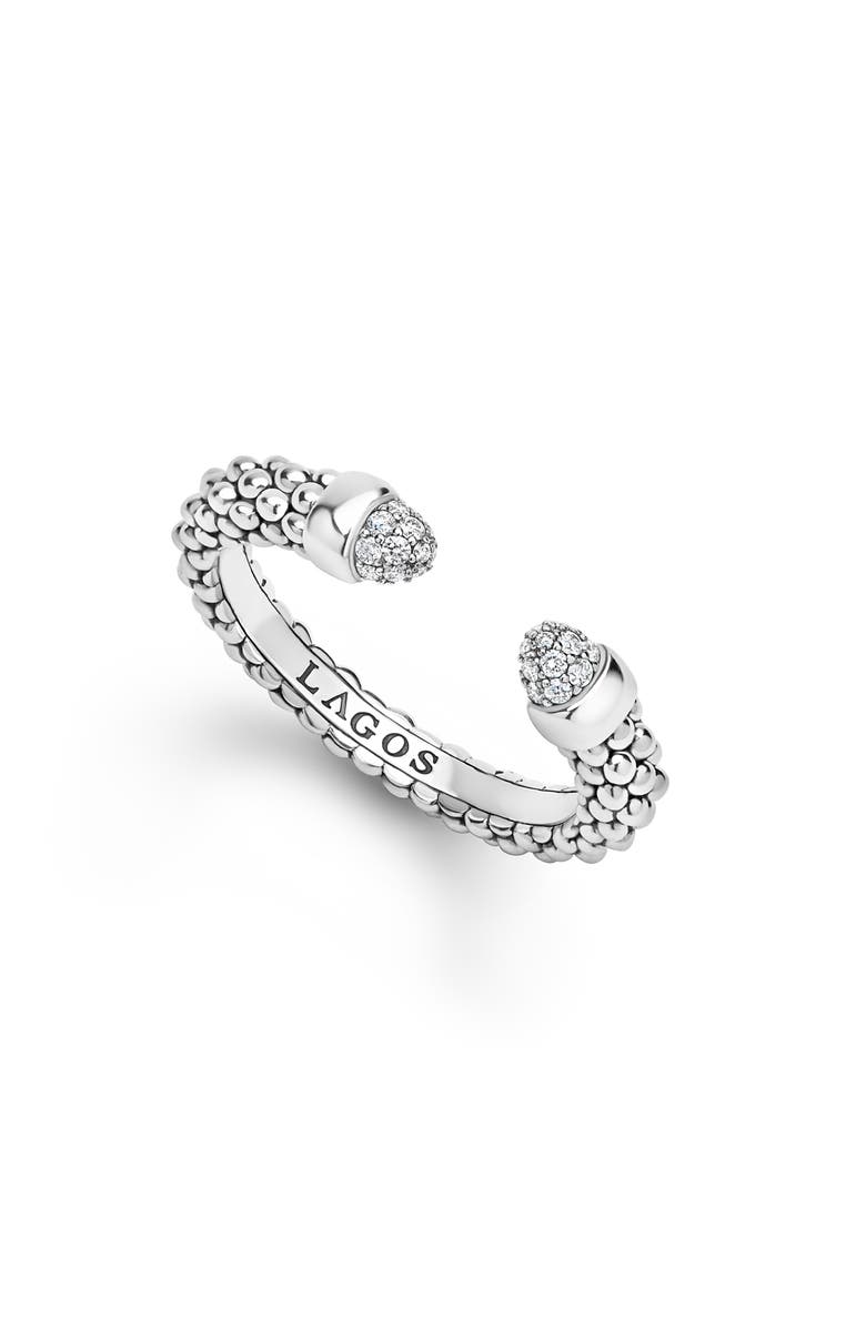 LAGOS Signature Caviar Versa Pavé Diamond Ring, Main, color, Silver