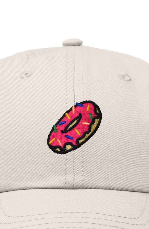 Dalix Donut Embroidered Adjustable Cap In Beige