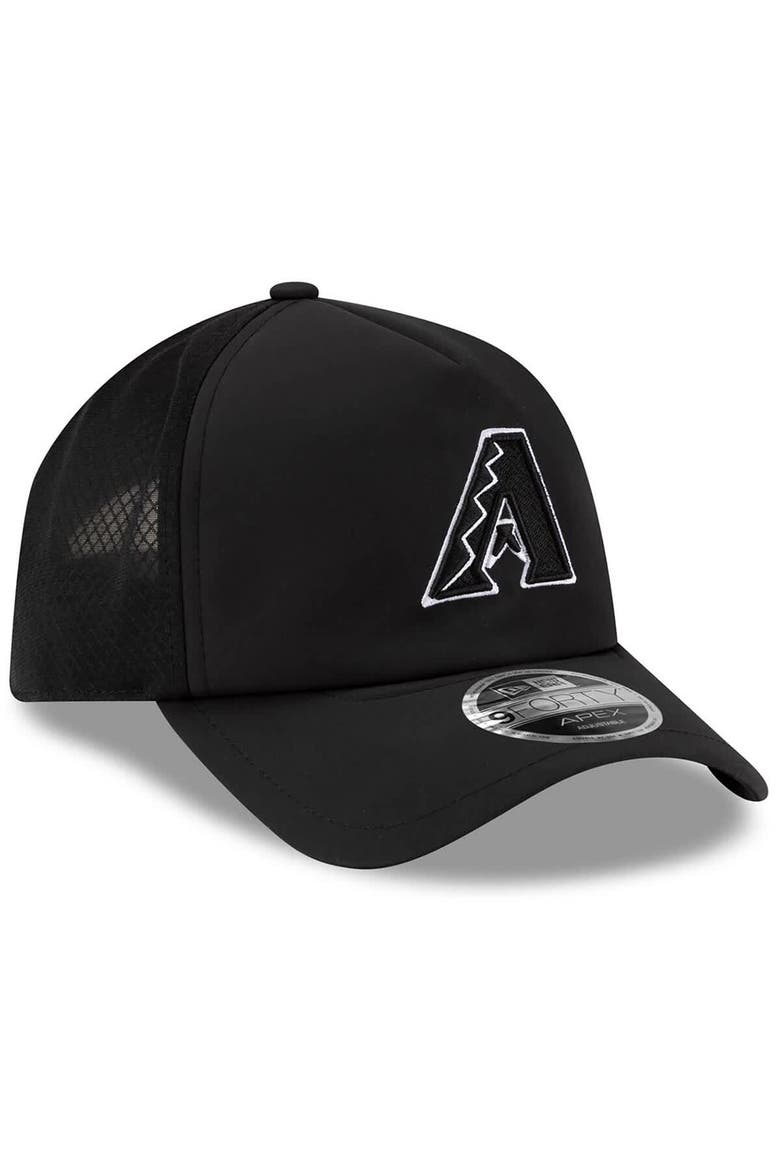 Men's New Era Black Arizona Diamondbacks 2026 Batting Practice Apex 9FORTY Adjustable Trucker Hat, Alternate, color, Black