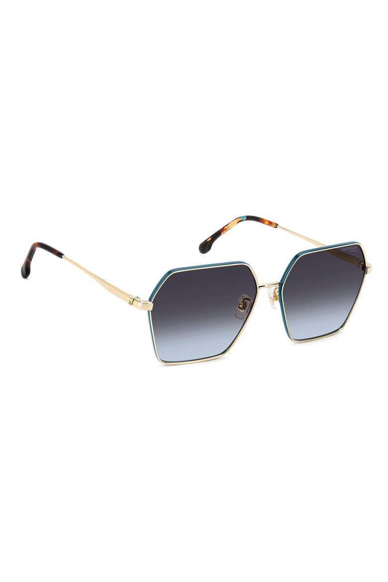 60mm Gradient Rectangular Sunglasses, Alternate, color, GOLD TEAL/ DARK GREY