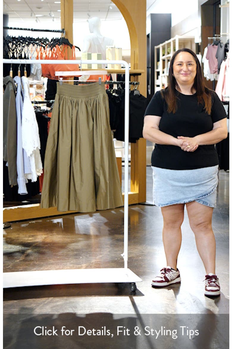 Smocked Cotton Midi Skirt video