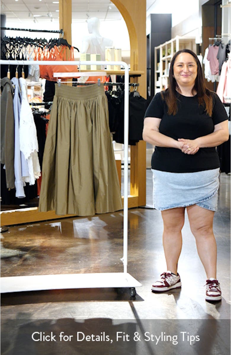 Smocked Cotton Midi Skirt, sales video thumbnail