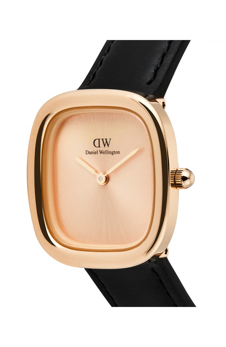 Daniel Wellington Margot Sheffield Unitone Leather Strap Watch, 24mm x 26mm, Alternate, color, Rose Gold