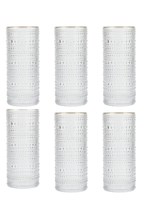 Jupiter Set of 6 Gold Rim Collins Glasses