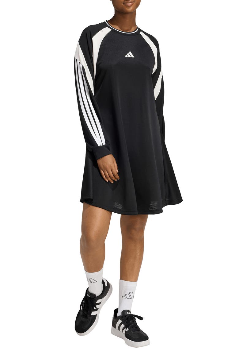 House of Tiro Long Sleeve Dress, Main, color, BLACK/ OFF WHITE