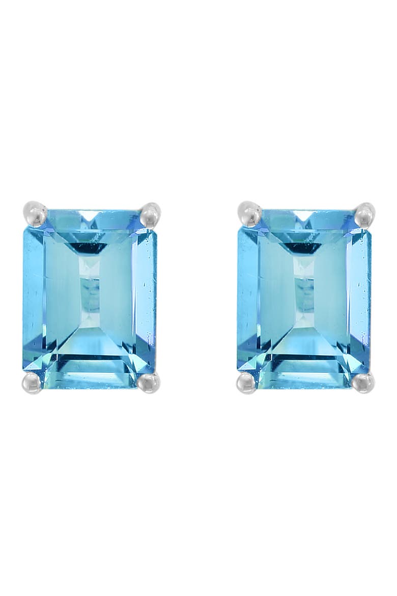 14K White Gold Blue Topaz Stud Earrings, Main, color, BLUE