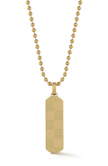 Yield Of Men Dog Tag Pendant Necklace In Gold