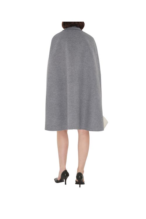 Shop Burberry Wool Cashmere Cape In Iron Grey
