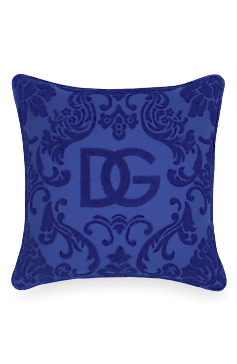 DG Logo Cotton Terry Cloth Outdoor Accent Pillow