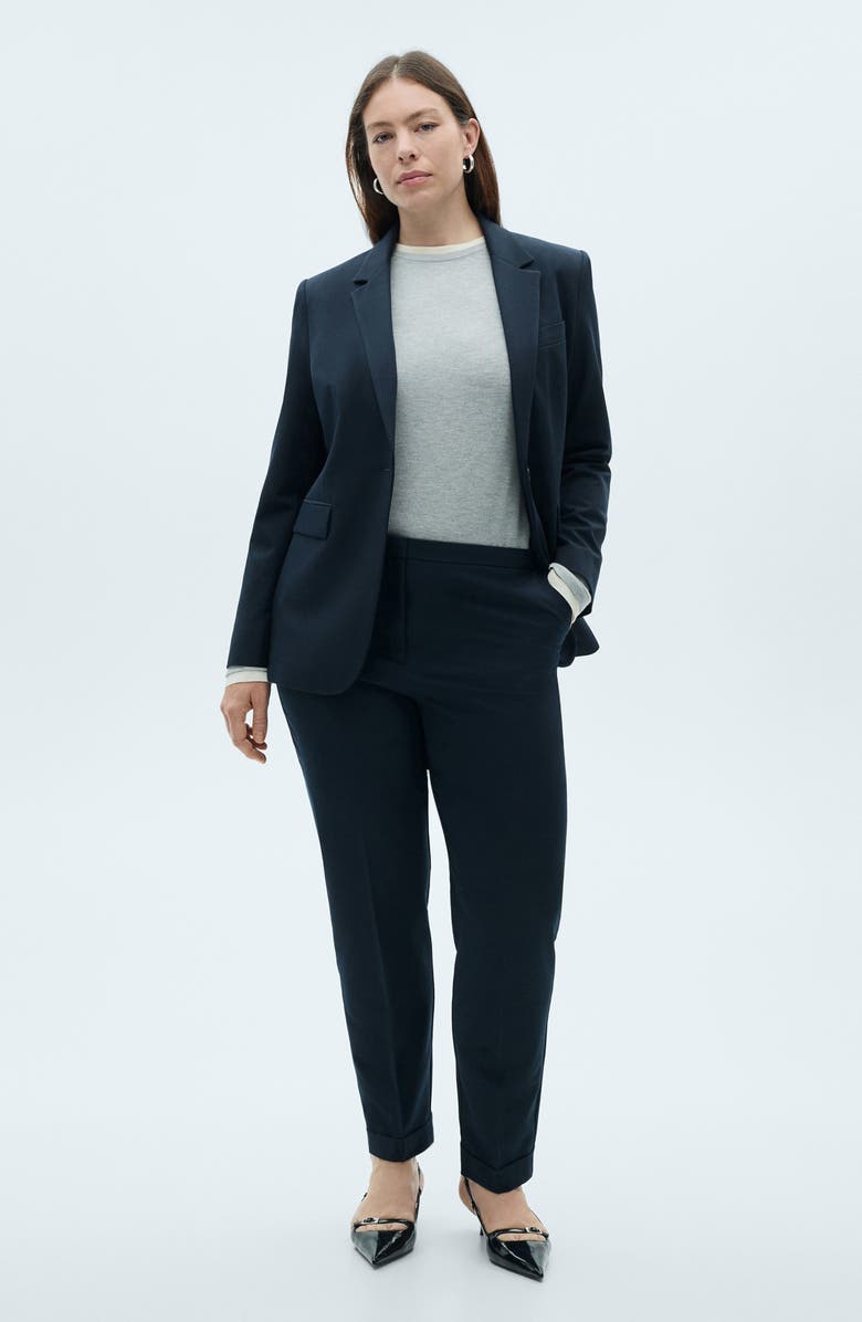 MANGO Straight Leg Suit Pants, Alternate, color, Dark Navy