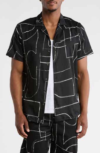 Relaxed Fit Abstract Print Camp Shirt