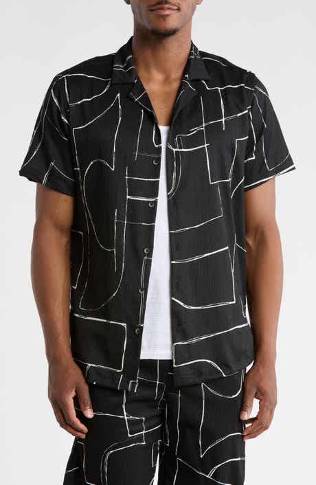 T.R. PREMIUM Relaxed Fit Abstract Print Camp Shirt