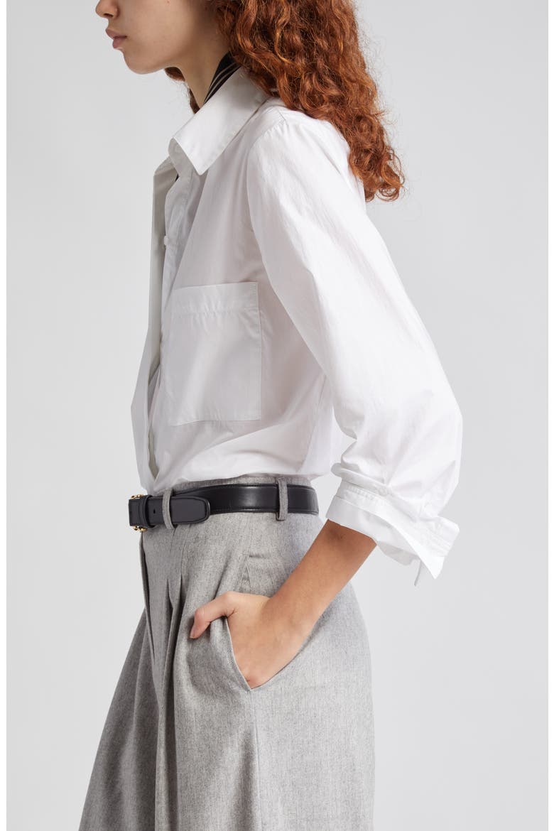 Boyfriend Button-Up Shirt, Alternate, color, WHITE