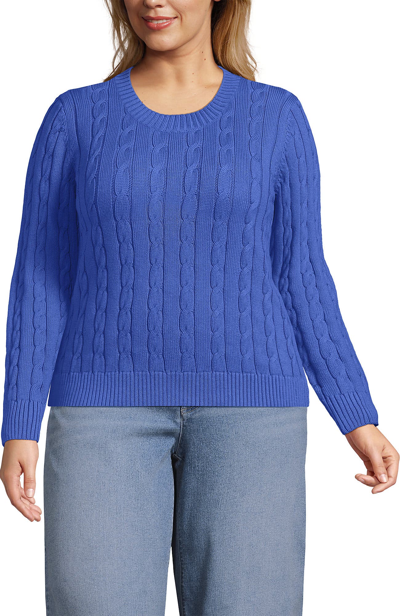 Plus Size Drifter Classic Cable Crew Neck Sweater - image 3