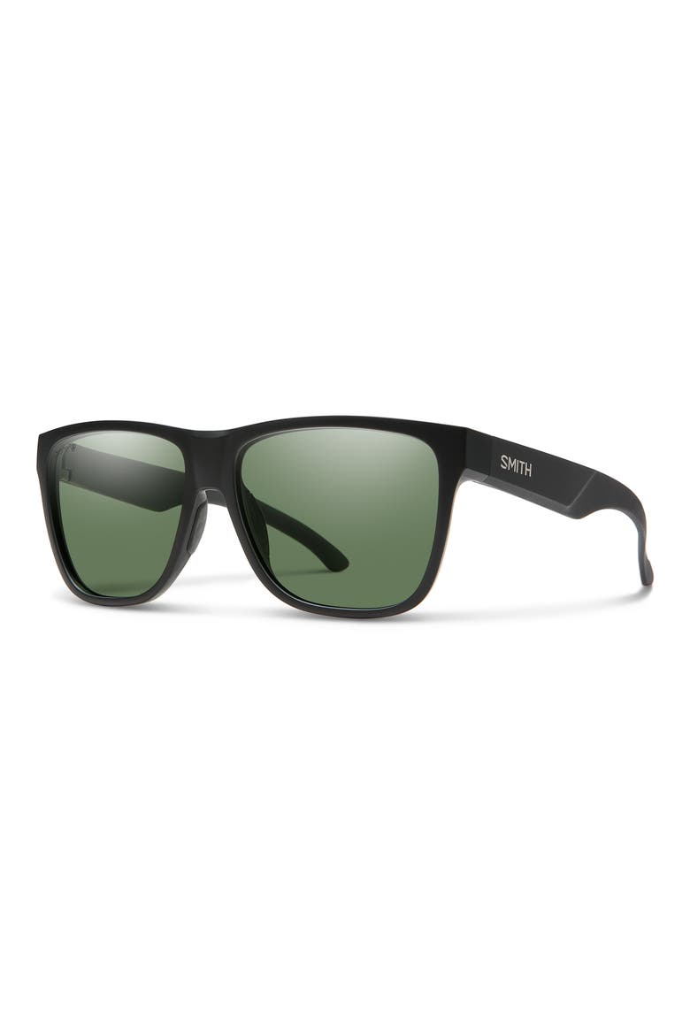 Lowdown XL 2 60mm ChromaPop™ Polarized Square Sunglasses, Alternate, color, BLACK / CHROMAPOP GRAY GREEN