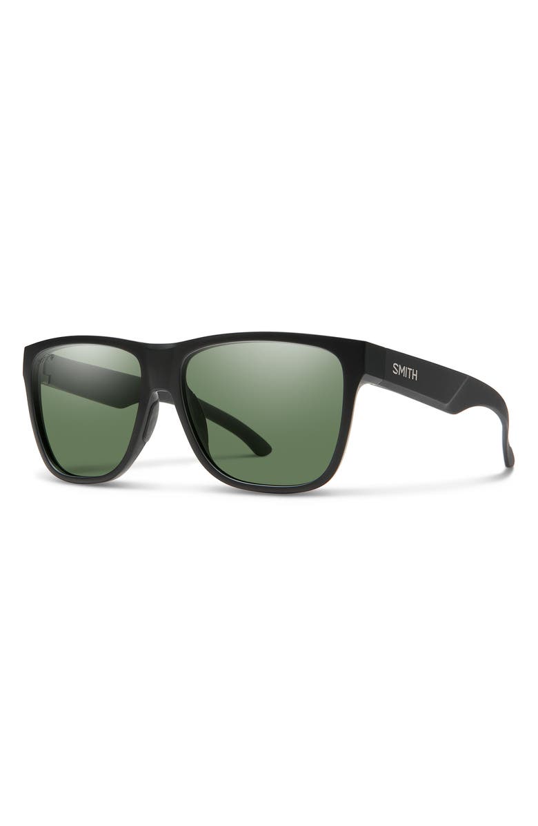 Smith Lowdown XL 2 60mm ChromaPop<sup>™</sup> Polarized Square Sunglasses, Alternate, color, Black / Chromapop Gray Green
