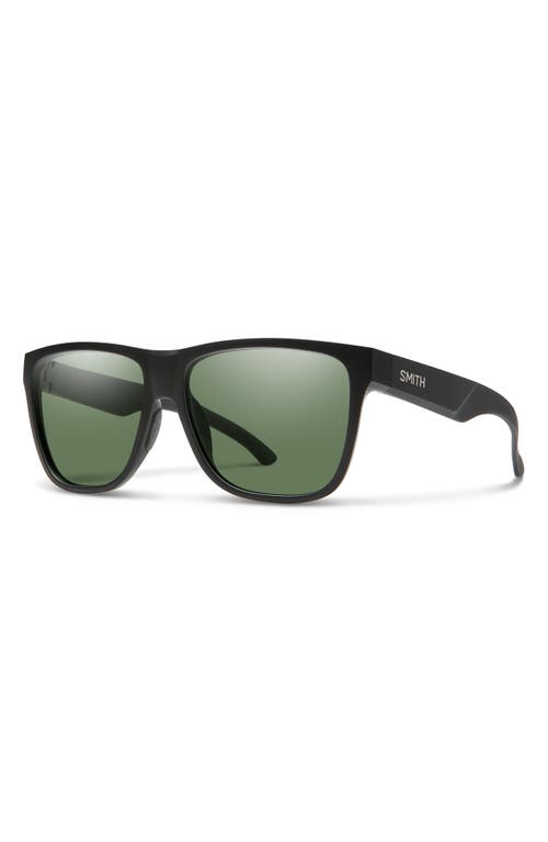 Smith Lowdown Xl 2 60mm Chromapop™ Polarized Square Sunglasses In Black/chromapop Gray Green