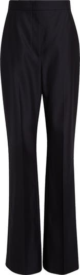【送料&関税込】Max Mara delfino Black Virgin Wool Blend Pan Max Mara Delfino Long Virgin Wool & Silk Flare Leg Trousers