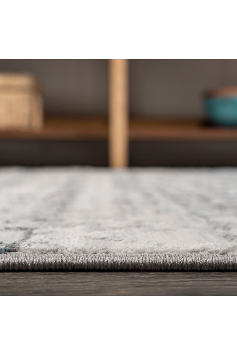 Ancient Faded Trellis Area Rug, Alternate, color, Gray/Turquoise