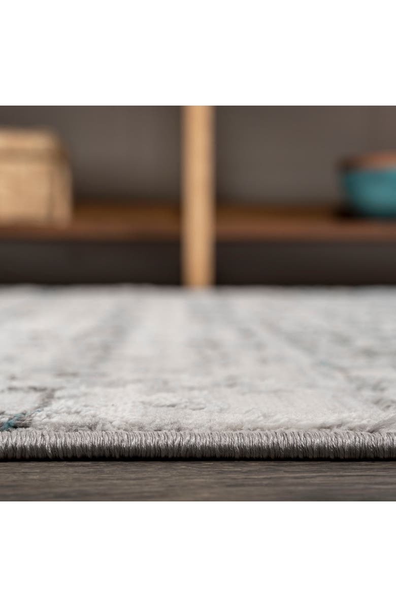 JONATHAN Y Ancient Faded Trellis Area Rug, Alternate, color, Gray/Turquoise