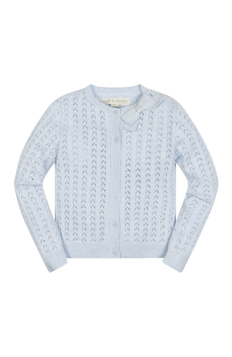 Hope & Henry Girls' Organic Pointelle Bow Cardigan, Kids, Alternate, color, 