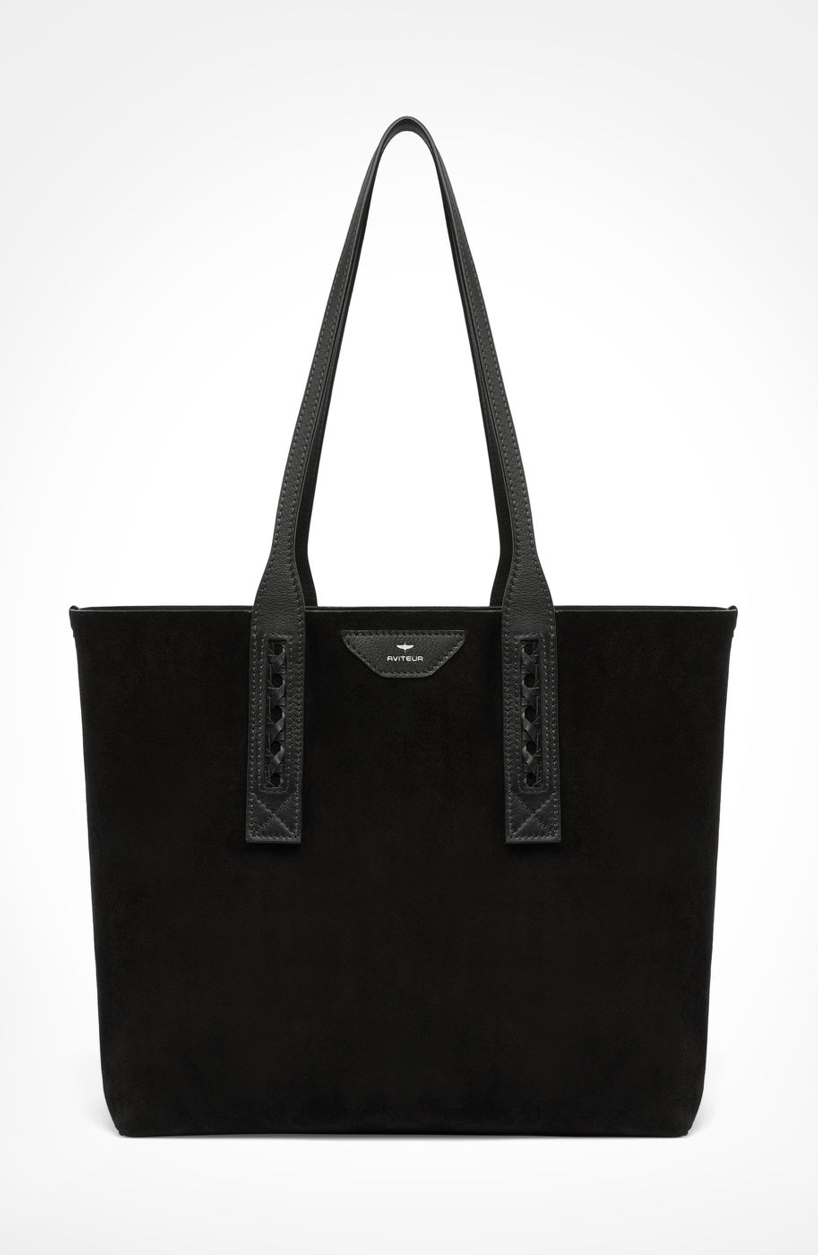Aviteur Easy Suede Tote, Main, color, Black