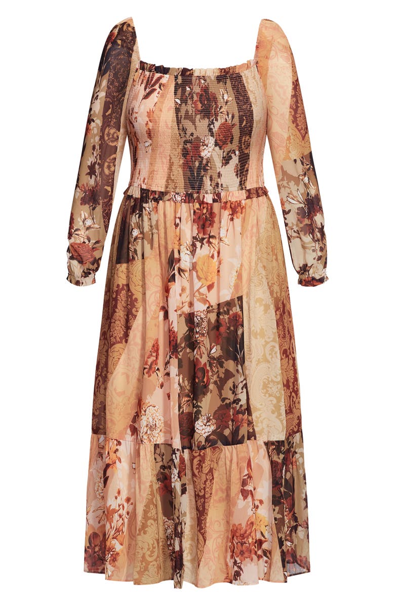 City Chic Paisley Puzzle A-Line Dress, Alternate, color, 