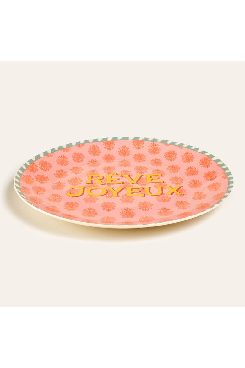Luohu Porcelain Service Plate Artisan Ceramic, Alternate, color, Pink