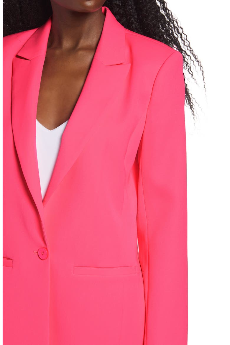 Tailored Single Button Blazer, Alternate, color, NEON PINK