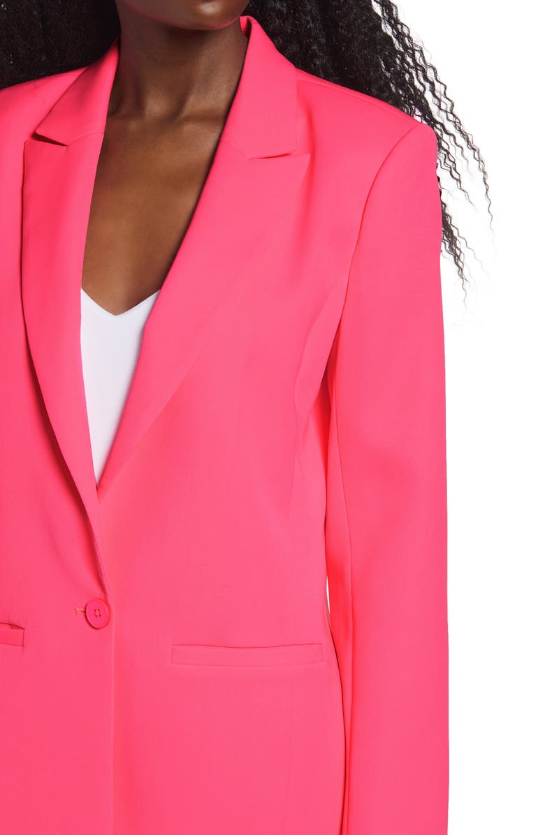 Endless Rose Tailored Single Button Blazer, Alternate, color, Neon Pink
