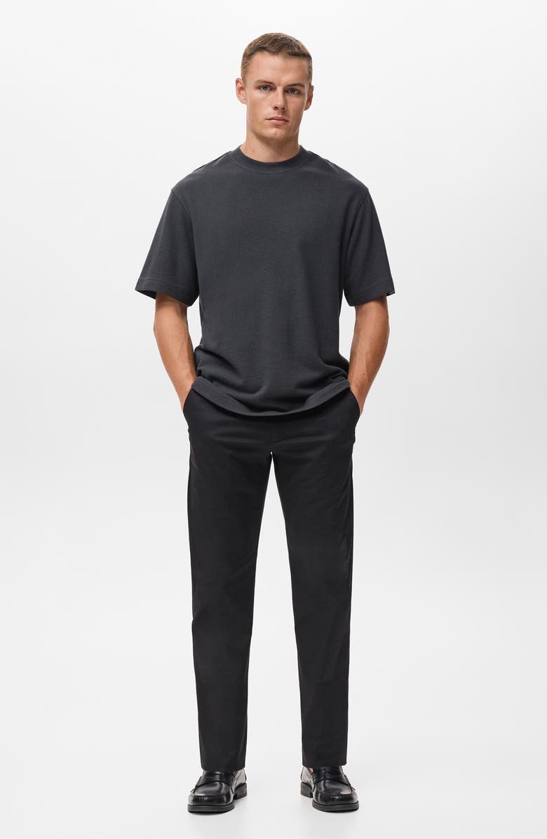 MANGO Cotton Fleece Crewneck Top, Alternate, color, Indigo Blue