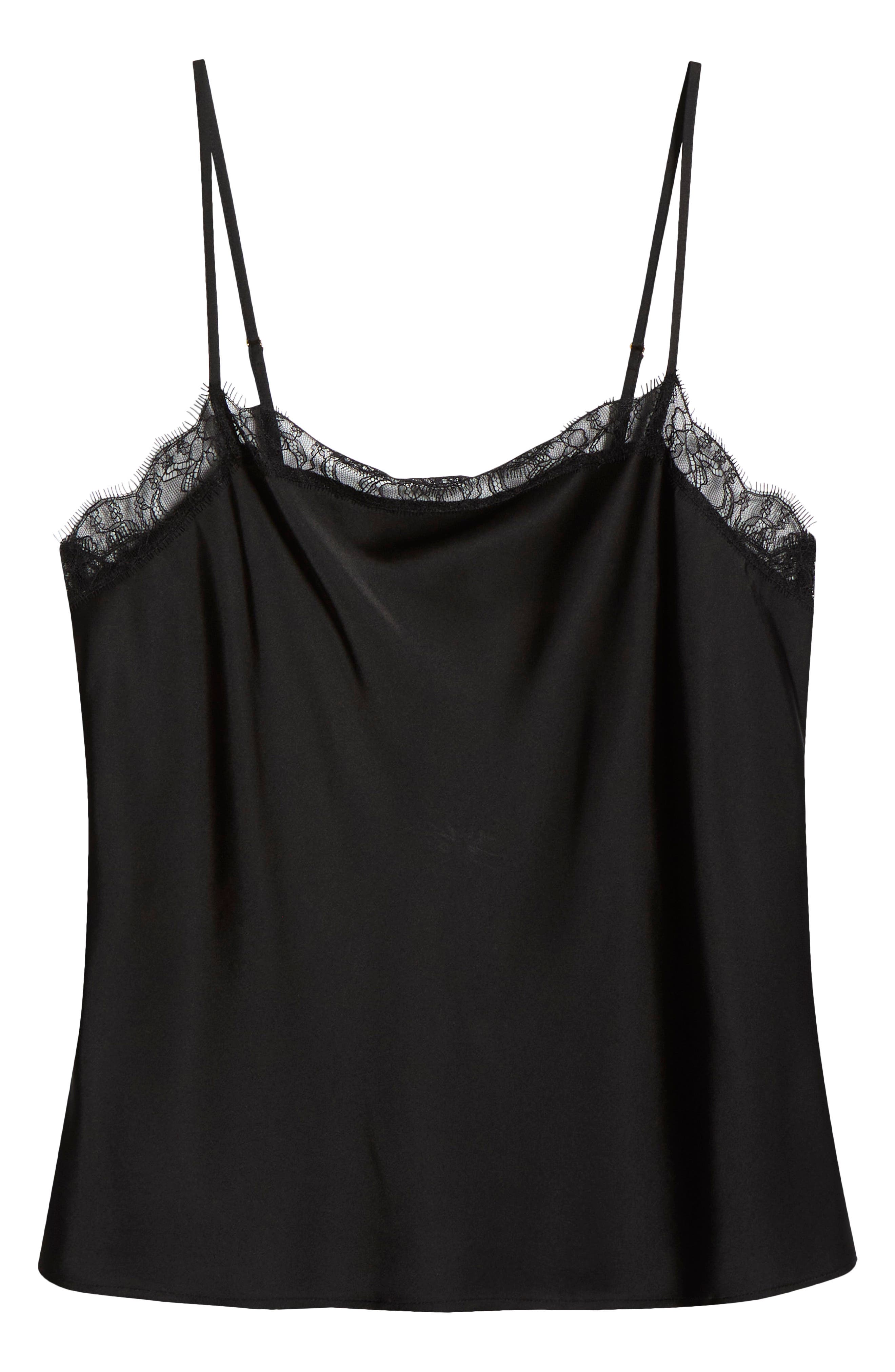 Nordstrom Scalloped Lace Trim Square Neck Satin Camisole (Women